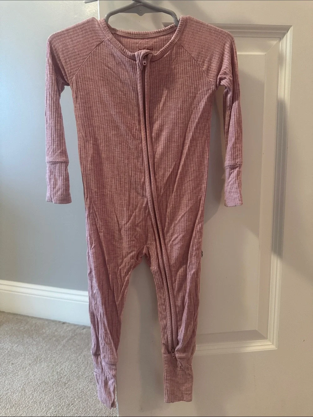 Little Sleepies Mauve Ribbed Long-Sleeve Footie